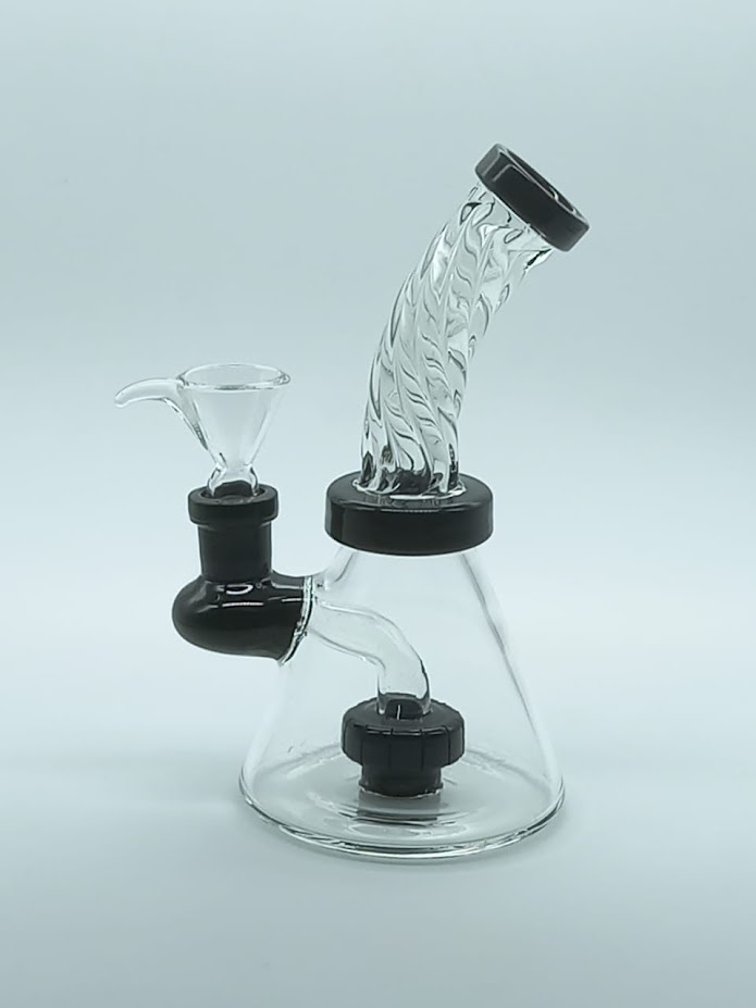 Blue Bong, Conical twisted with Shower, 15cm