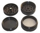 Aluminum Grinder BLACK, 50 mm Ø, 4-piece, Sieve, CNC