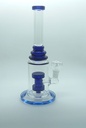 Bong, blue, Triple Ring Straight Bong with, 25cm