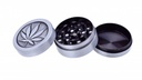 Metal Grinder, 40 mm Diameter, 3-piece, Sieve + Leaf