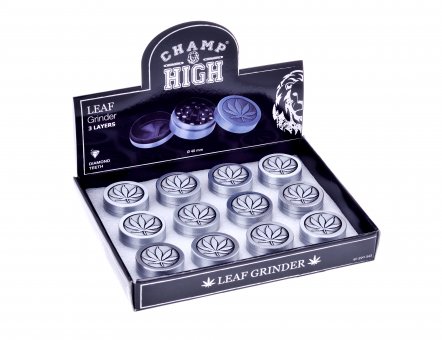 Metal Grinder, 40 mm Diameter, 3-piece, Sieve + Leaf