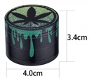 Metal Grinder, 40 mm Diameter, 4-piece, DRIPPING Leaf