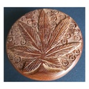 Wooden Grinder, 60 mm Ø, LEAF, 2-piece-WN105LEAF-Bam Bam Bhole_2.jpg