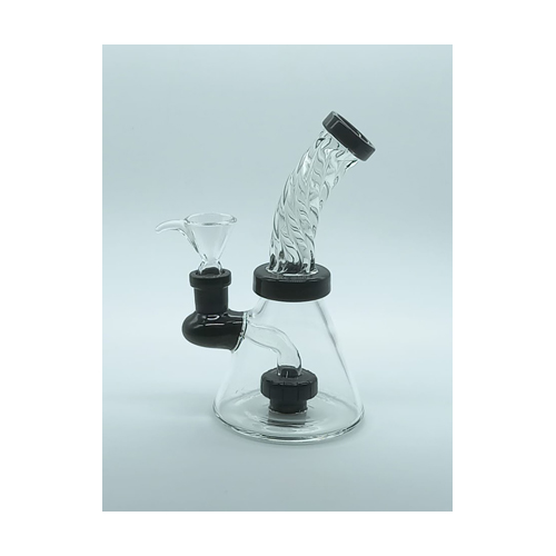 Blue Bong, Conical Twisted With Shower, 15 cm-SSC10136BL-Bam Bam Bhole_2.jpg