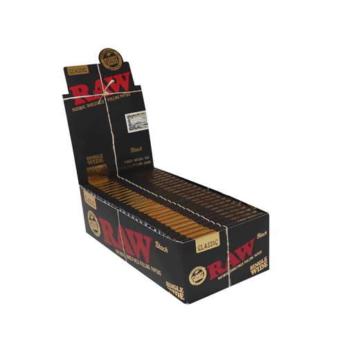 RAW Black Single Wide Papers, Pack Of 25, 100 Leaves-ZI55B-Raw_2.jpg