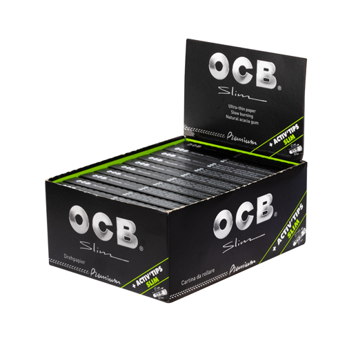 OCB Premium KS Slim Black With ACTIVE Tips, Pack Of 20-ZI3PACT-OCB_3.jpg