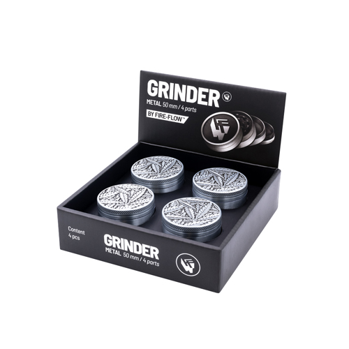 Metal Grinder, Silver LEAVES33, 50mmø, 4-part, Sieve-WNC54L33-_2.jpg