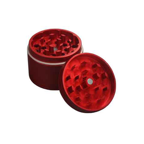 Aluminum Grinder RED, 50 mm Ø, 4-piece, Sieve, CNC-WN54R-Bam Bam Bhole_2.jpg