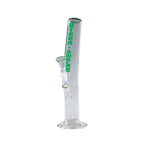 Glass Bong - 18.8 cm - 40 cm - Green Smoke - Round Base-GW46RG-Bam Bam Bhole_2.jpg