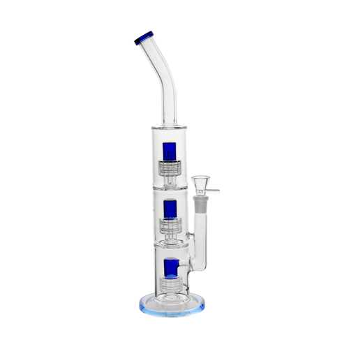 Blue Triple Shower Percolator Bong, 45 cm-SSC10132BL-Bam Bam Bhole_2.jpg