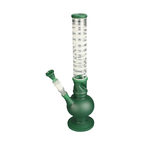 Glass Bong With Leaf, 50mm Ø, 44cm, Ice, 18.8mm-GW38-Bam Bam Bhole_7.jpg