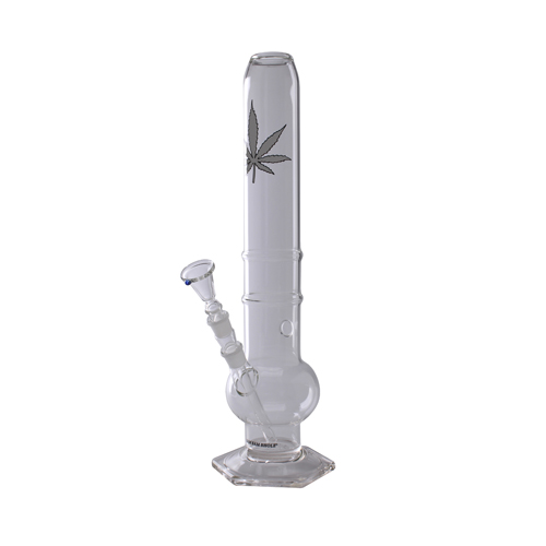 Glass Bong, 38 cm High, Curved, 18.8 mm Plug-in System-GW11-Bam Bam Bhole_3.jpg