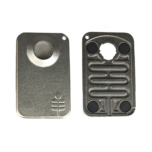 Silver Palm Leaf Magnet Pipe, Matte-SIL1-Bam Bam Bhole_2.jpg