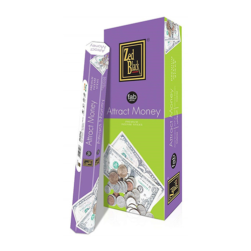 Incense, Zed Black, ATTRACT MONEY, 6 Packs Of 20 pcs