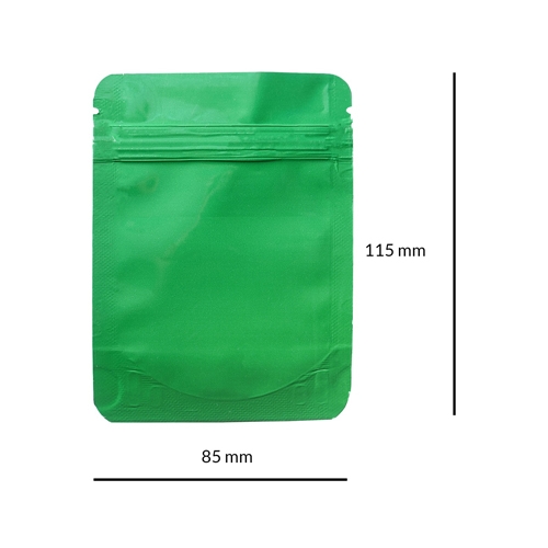 Mylar Bag 115 X 85 Mm, PU50, Matte Green-MB11585MGR-Bam Bam Bhole_2.jpg