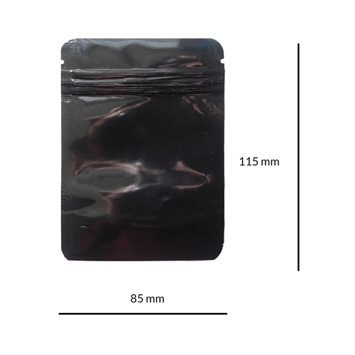 Mylar Bag 115 X 85 Mm, PU50, Black-MB11585BK-Bam Bam Bhole_2.jpg