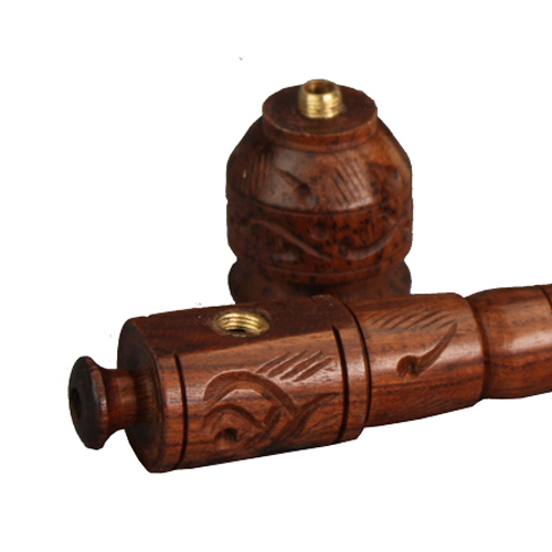 Wooden Pipe, approx. 13 Cm, Screw-on-MS8-Bam Bam Bhole_2.jpg