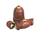 Wooden Pipe, approx. 12 Cm, Soapstone Insert-MS3-Bam Bam Bhole_4.jpg