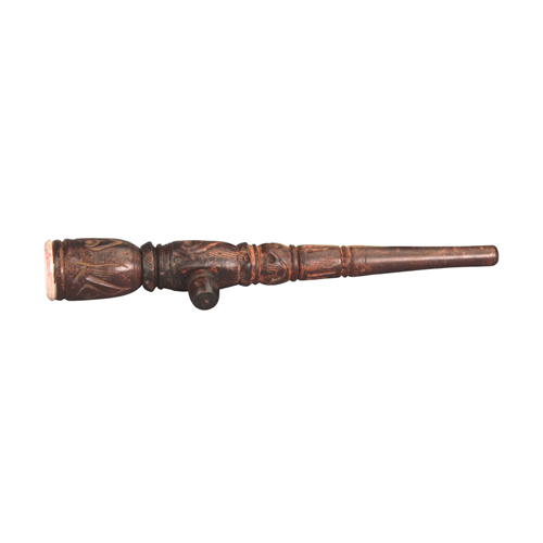 Wooden Pipe, approx. 17 Cm, Soapstone Downstem-MS9-Bam Bam Bhole_3.jpg