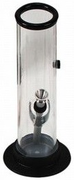 Acryl-Bong, zylindrische Form, transparent, 22 cm, 50 mm Durchmesser