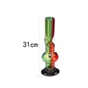 Acrylic Bong, 32 cm Height, Twisted Rasta, Gift Box