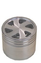 Aluminum Grinder SILVER, 50 mm Ø, 4-piece, Cleartop, CNC