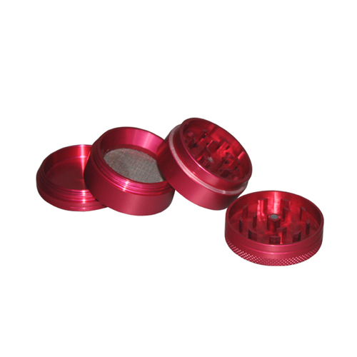 Aluminum Grinder, 40 mm Ø, 4-piece With Sieve, CNC