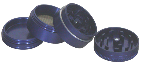 Aluminum Grinder, 4 Cm, 4 Parts, Blue