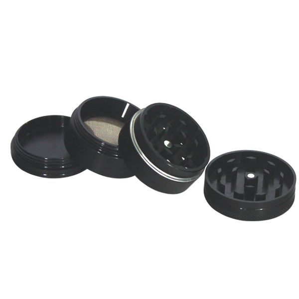 Aluminum Grinder, 4 Cm, 4 Parts, Black
