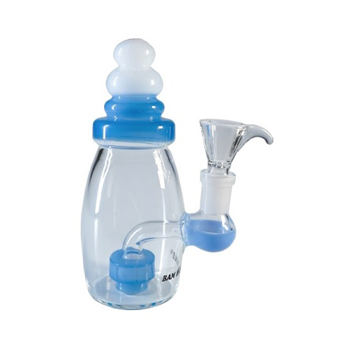 Baby Bottle Bong, Blue, 15cm