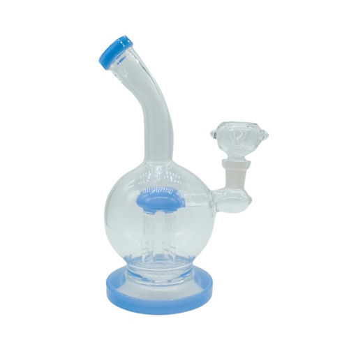 Blaue Kugel-Bong mit Perkolator, 20cm