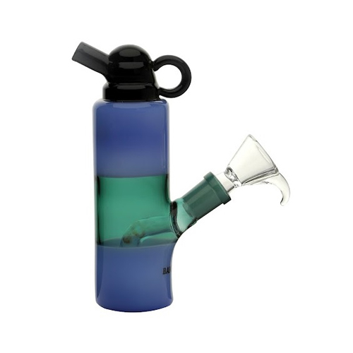Blue Mini Bottle Bong, 15 cm