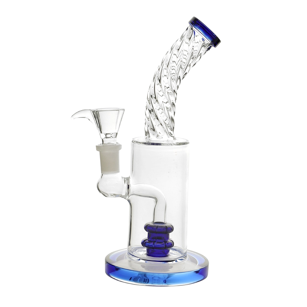 Blaue Wasserpfeife mit horizontaler Trommel, 20cm