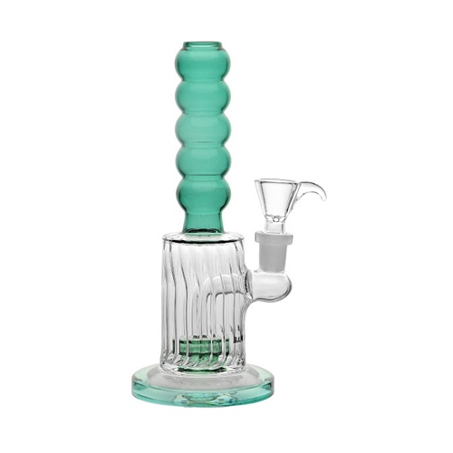 Blue-green Cut Bong With Bubble Grip, 20 cm