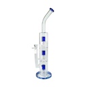 Blau Dreifachdusche Perkolator Bong, 45cm