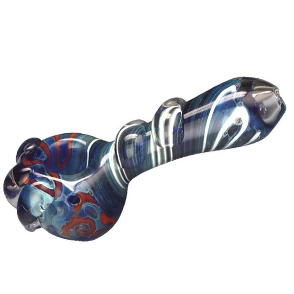 Farbig Glas Pipe, heavy, 13,5cm