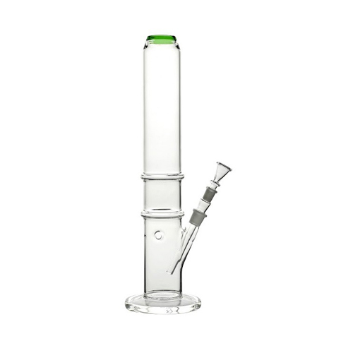 Thick Bong With Kick Hole, Blue Rim, 45cm
