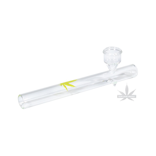 Glass Bong, 15 cm, 16 mm Ø, Leaf Print