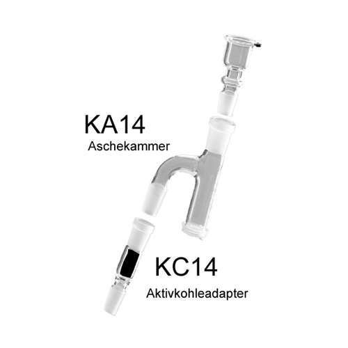 GLAS-Aktivkohleadapter, 14.5er Schliffe