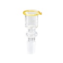 GLAS-Steckkopf-14.5er-Zylinder-klein-gelber Rand