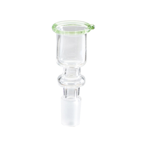 GLAS-Steckkopf-14.5er-Zylinder-klein-grüner Rand