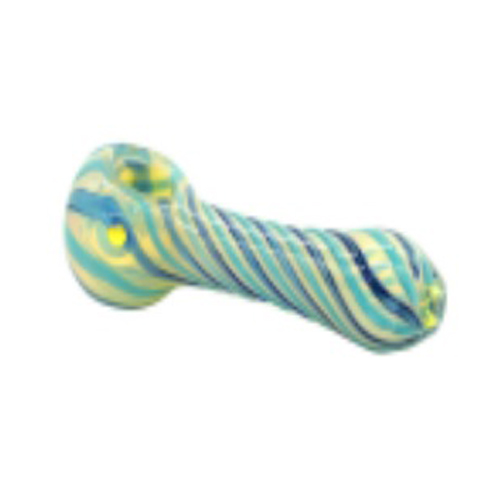 Glass Hand Pipe, SPIRAL HAND PIPE, 10 cm
