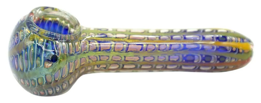 Glass Hand Pipe, Glass Bubble Pipe With Gold Fuming