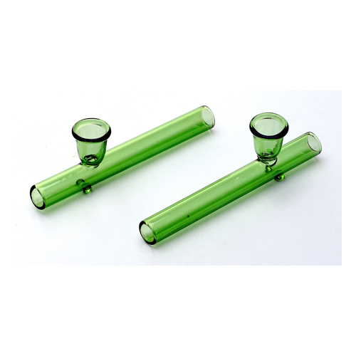 Glas Kawumm, Grün Shotgun Pipe, 12mm Ø, 10cm