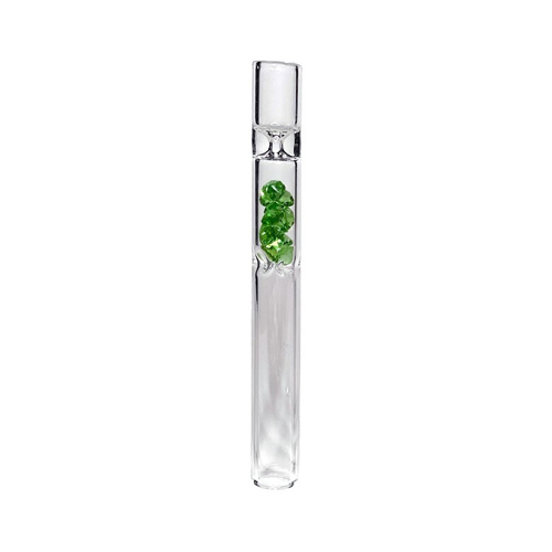 Glas One-hitter, farbige Kristalle, 11,5cm, VE10