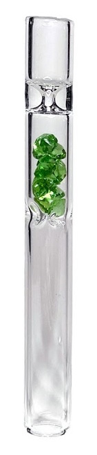 Glass One-hitter, Colored Crystals, 11.5 Cm, VE10