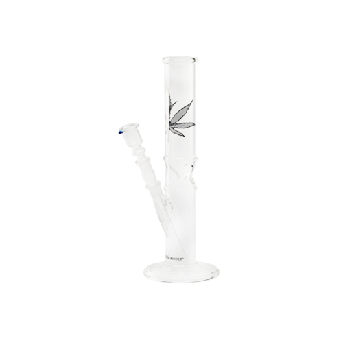Glass Bong With Leaf, 33cm, Ice, 14.5 Plug-in System.