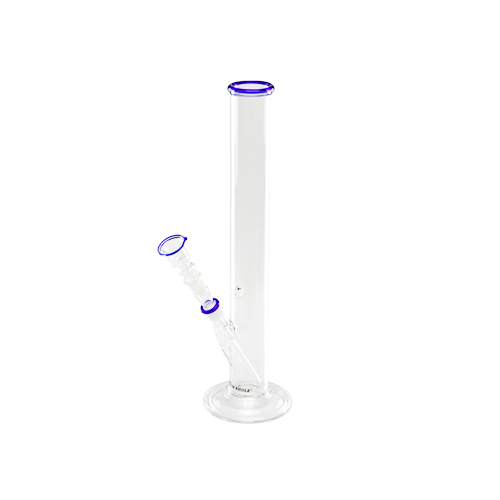 Glasbong mit blauen Rändern, 35 cm Höhe, 14.5er