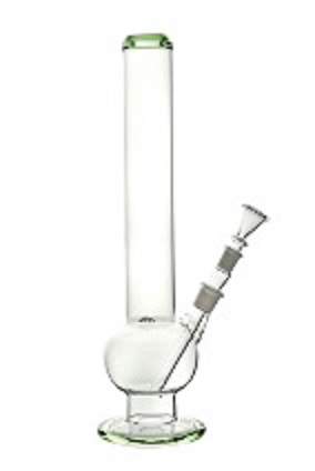 Glass Bong With Blue Edges, 39 cm