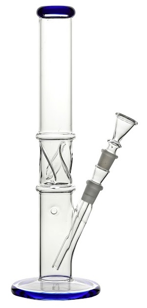 Glass Bong, Ice, Colored Edges, 35 cm